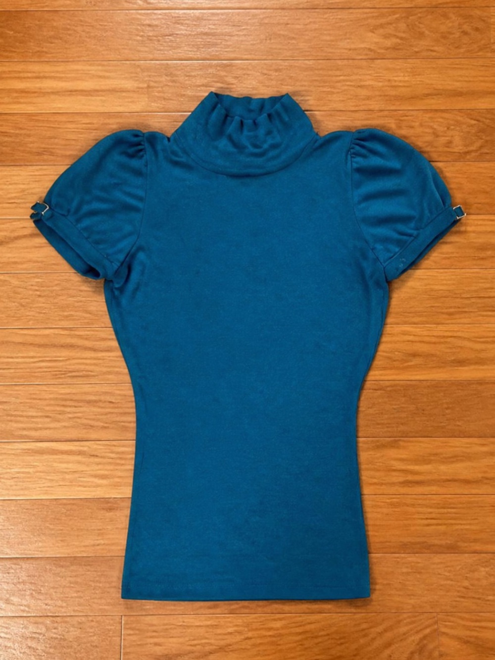 Express Teal Short Sleeve Turtleneck Sweater S